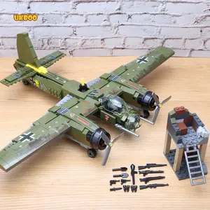 lego flugzeug kits Suppliers-UKBOO Kostenloser Versand 559 Stück Kids Educational Army Bomber Military Combat Fighter Airforce Flugzeug Hubschrauber Spielzeugs ets