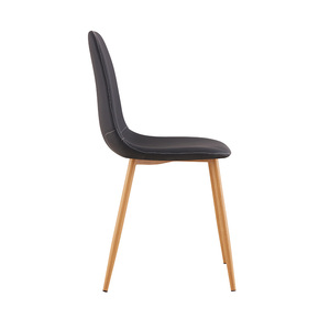 Chaise de salle à manger européenne confortable en tissu noir pour la maison, restaurant, style nordique moderne, vente en gros pour hôtel, extérieur, en métal, bois, PC - Product Image 2