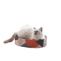 Lit à gratter en carton ondulé pour chat ovale populaire pour animaux de compagnie