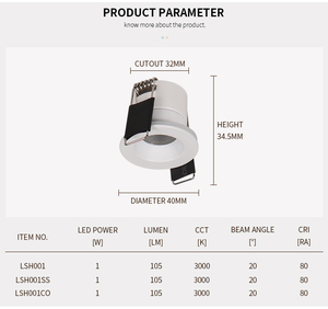 ANOVA Red Copper Recessed Mini LED <b>Downlight</b> 32mm Cutout 3000K IP65 Modern Design Easy Installation - Product Image 2