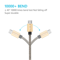 Accessoires pour téléphone, câble de charge USB-A vers Micro 5V, nylon tressé, haute qualité, charge rapide, câble de données USB pour plusieurs appareils