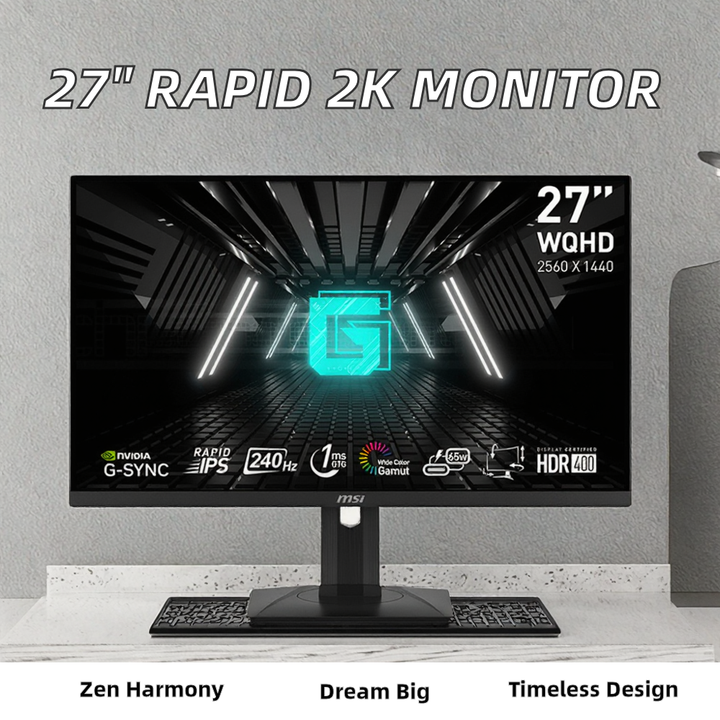 27-Inch Widescreen Gaming Monitor 2K IPS Panel with 2560x1440 136% SRGB ...