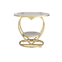 Tables d'appoint modernes Table ronde ronde en pierre frittée Mobilier de salon doré Nouveau design Table console basse