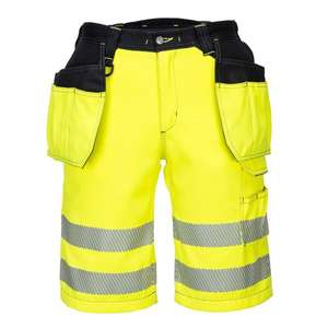 PORTWEST - PW343YBR36 PW3 High visibility <b>Holster</b> yellow/black shorts - EAN 5036108315055 HI-VIS WORKWEAR - Product Image 1