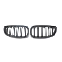 Noir mat pour BMW Série 3 E92 2006-2009 Grille de calandre à double lamelle en matériau ABS durable