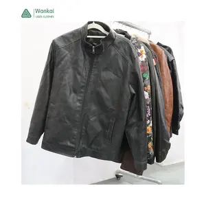 CwanCkai Hot Sales New Designs Used Clothes Men'S Leather Jacket, Good Price Top Clean Men Used Real Leather Jacket