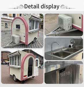 עגלת מזון ניידת 2024 KN-220H מטבח רחוב חיצוני גלידה עגלת עגלת נקניקיות נגרר לממכר פיצה - Product Image 6