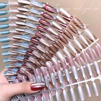 30 pièces/bande XS/S/M couleur unie oeil de chat ongles conseils couverture complète forme ovale brillant faux ongles artificiels presse sur ongles fournisseur