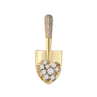 Broche minimaliste personnalisée en cuivre plaqué or en forme de spatule, accessoire électroplaqué