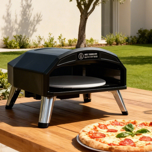 Horno de Pizza Neopolitan de 15 Pulgadas para Exteriores, con Rotisserie, Mesa de Metal para Patio, Capacidad Alemana, en Oferta - Product Image 1