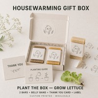 Umweltfreundliche, individuell bedruckte, pflanzbare Samenpapier-Seifengeschenkbox für Einweihungsfeiern, mit Bauchband & Dankeskarte – Großhandel