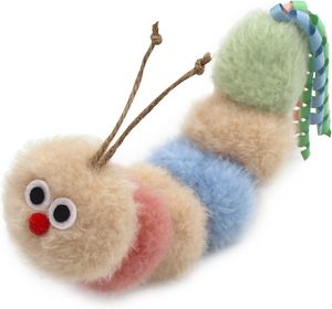 Caterpillar en tissu de coton polyester doux et moelleux jouets interactifs jouet de couette d'herbe à chat naturel pour chats d'intérieur - Product Image 1