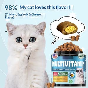 Masticables Multivitamínicos Personalizados para Gatos, con Taurina, Zinc y Minerales, Suplemento Nutricional para Todas las Edades, Productos para la Salud de las Mascotas - Product Image 2