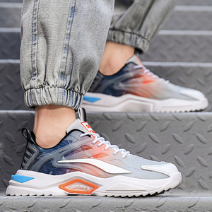 Zapatos Deportivos Casuales para Hombre con Amortiguación de Aire, Color Degradado, Antideslizantes, para Correr al Aire Libre, Hacer Ejercicio, con Cordones, Cómodos para Caminar - Product Image 5