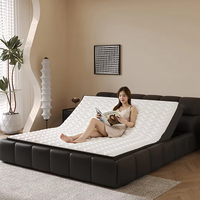 Lit en cuir bouffant chambre à coucher principale lit de mariage Double King Size 2 M lit en cuir minimaliste italien intelligent électrique double