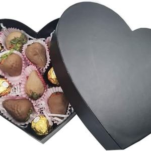 Caja de Regalo de Cartón con Forma de Corazón Vacía con Tapa, Empaque para Fresas - Product Image 2