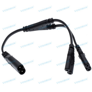 IEC320 C8 đến 2X C7 Y chia AC dây nguồn, IEC hình 8 nam đến 2 Nữ 1 trong 2 ra AC cáp điện 30cm - Product Image 3