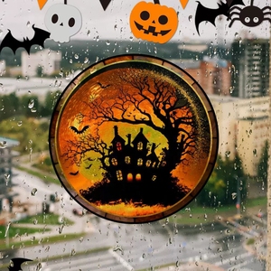 Autocollant <span class=keywords><strong>de</strong></span> fenêtre en PVC pour Halloween, autocollant <span class=keywords><strong>de</strong></span> fête d'intérieur, décoration <span class=keywords><strong>de</strong></span> maison, autocollant <span class=keywords><strong>de</strong></span> château <span class=keywords><strong>de</strong></span> citrouille amovible, écologique - Product Image 4