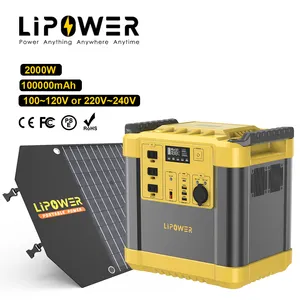 2023 new 2000w portable power station for travelling camping laptop home backup supply multi interface huge capacity flash light