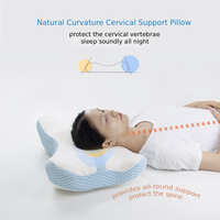 Oreiller orthopédique en mousse à mémoire de forme à récupération lente, forme papillon, soutient le cou pour soulager la pression, housse amovible, oreiller de sommeil OEM/ODM