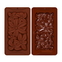 Moules en silicone SILIKOLOVE personnalisables en forme de fleur pour chocolat blanc, conformes LFGB, antiadhésifs et sans BPA, pour barres de chocolat