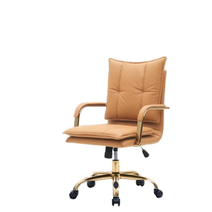 <span class=keywords><strong>Silla</strong></span> de <span class=keywords><strong>escritorio</strong></span> para oficina en casa, cómoda <span class=keywords><strong>silla</strong></span> giratoria ajustable con respaldo medio, patas doradas, brazos, <span class=keywords><strong>silla</strong></span> de trabajo tapizada moderna - Product Image 1