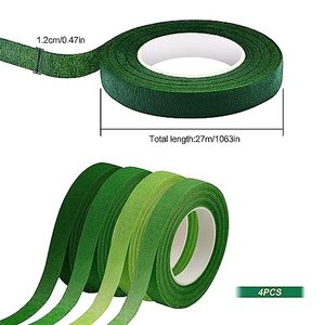 Ruban floral vert de 30 yards, lot de 3 couleurs les plus utilisées pour un emballage impeccable sur les fleurs et les créations en fil de fer. - Product Image 2