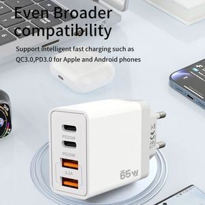 ที่ชาร์จโทรศัพท์แบบเร็ว 4 พอร์ต ชาร์จเร็วแบบคู่ 25W 50W  พอร์ต USB-C-C  สำหรับ Iphone และ Huawei - Product Image 6