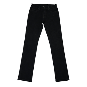 Refined Solid Black Stretch Slim Denim Trousers with Decorative Back Pocket Stitching for Minimalist Street <b>Outfits</b> - Product Image 6