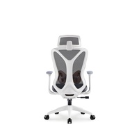 Chaise de bureau ergonomique JOHOOFURNITURE avec appui-tête, cadre blanc, fabriquée en Chine, Ofis Koltugu pour salle de conférence