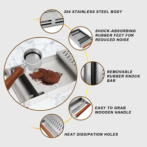 Cajón para Residuos de Café JH-Mech, Plateado, con Absorción de Impactos, Barra de Residuos Extraíble, Acero Inoxidable 304 - Product Image 3