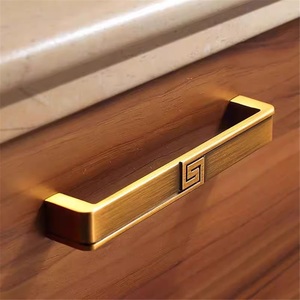 Minimalist Zinc Alloy Cabinet Door Handle and <b>Knob</b> for Drawer Yellow Bronze Long Egg Shape Furniture Handle - Product Image 1