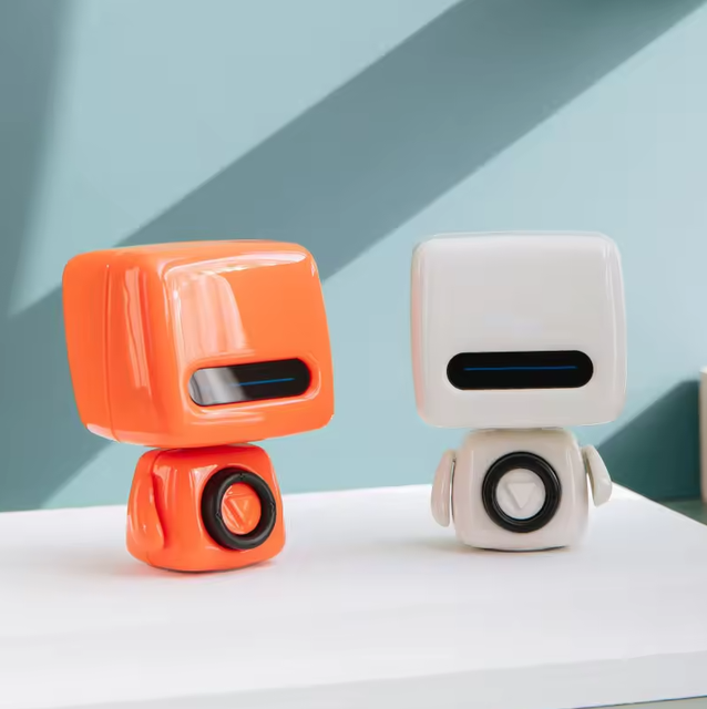 Creative Robot for Clock AirPlay DC Mini Cute Portable Small Plastic Wireless Speaker RGB for 1000-2000mAh Battery