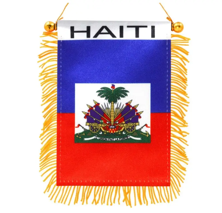 Custom 4X6 Inch Haiti Mini Banner Vlaggen Wimpel Venster Spiegel Auto Land Banner Decoratie