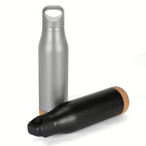 Termo Deportivo Portátil de Acero Inoxidable con Base de Corcho, Doble Pared, 500 ml, Botella de Agua Ecológica para Viajes - Product Image 4
