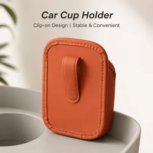 Portavasos Colgante de Cuero PU para Coche, Organizador de Botellas para Puerta de Coche, Accesorio Interior para Coche - Product Image 5