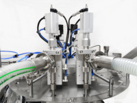 Machine de remplissage de sauces entièrement automatique à double tête, pour base de fondue, pâte de miel, avec buse d'aspiration autoportante pour sachets