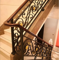 Balustrade sur mesure pour escalier de villa, design de garde-corps en métal à motif vintage, garde-corps en métal pour escalier intérieur/extérieur, installation facile
