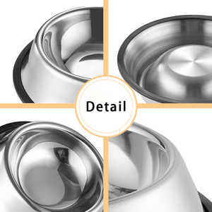 Eco-Friendly 201 Stainless Steel <span class=keywords><strong>Pet</strong></span> Bowl com Silicone Ring Base para Cat Puppy Dog-Água e Alimentação - Product Image 6