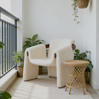 Fauteuil individuel vintage de style nordique moderne du milieu du siècle, contemporain, en bois, avec accoudoirs, pour salon, chambre et villa