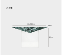 Table console flottante Joyan CT030, design moderne et luxueux, base en acrylique transparent vert, durable, imperméable, meubles de salon pour la maison