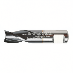 Standard Carbide <b>Milling</b> <b>Cutter</b> Ta1402 Nano TiAlN Coated 30 Degree Helix Extra Short For Grooves 3 Cutting Edges With Att - Product Image 2