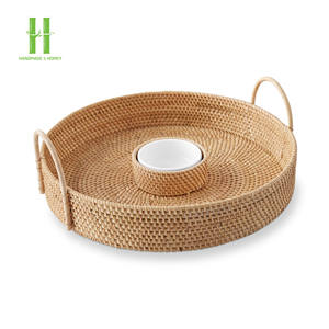 Produits chauds Plateau de service en rotin Vaisselle en gros Plaque de chargeur OEM Emballage personnalisé du Vietnam - Product Image 1