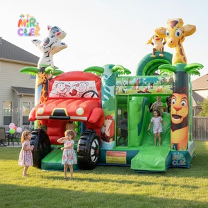 Maison de rebond gonflable à thème animal commercial Jungle Safari <span class=keywords><strong>Chateau</strong></span> Gonflable Combo Château gonflable pour la fête <span class=keywords><strong>des</strong></span> enfants - Product Image 1