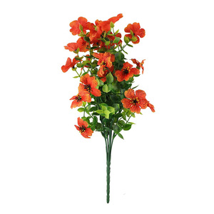   Fleurs d'eucalyptus artificielles violettes à 7 branches, résistantes aux UV, pour décoration extérieure, simulation en plastique, pour mariage - Product Image 4