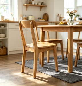 Modern Scandinavian Wooden <b>Chair</b> With Solid <b>Back</b> And Ergonomic Design For Living Room And Dining Area - Product Image 1
