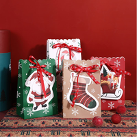 Boîtes cadeaux de Noël 3D, sacs en papier de Noël, sacs cadeaux de haute qualité pour les cadeaux de vacances, friandises, bonbons, biscuits, petits cadeaux