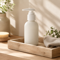 Botol Pompa Plastik PE Matte 100ml Mini Isi Ulang Dispenser Botol Kosong untuk Perjalanan, Pembersih Wajah, Losion, Kemasan Kosmetik