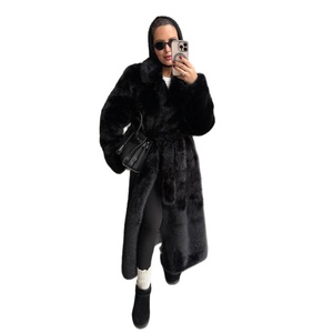 Manteau long de luxe en fausse fourrure pour <span class=keywords><strong>femme</strong></span>, chaud et épais, style décontracté, idéal pour l'hiver, vente en gros, veste d'extérieur - Product Image 6