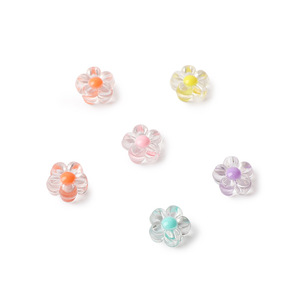 Cuentas de flores acrílicas transparentes sueltas para la fabricación de joyas y manualidades DIY - Product Image 5